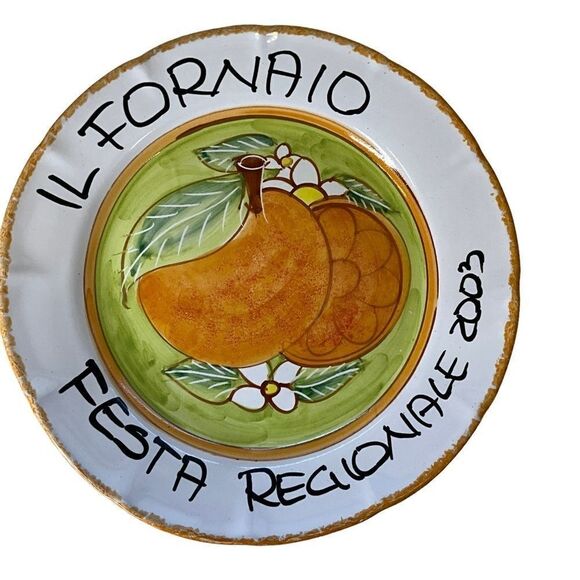 CERASELLA Prodotto Vietrese Plate Festa Regionale 2003 Handpainted Orange - Picture 1 of 13